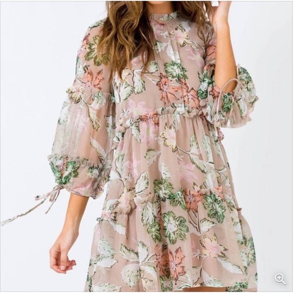 Princess Polly Dresses & Skirts - NWT Princess Polly Mini Dress Eden Bloom Babydoll Ruffled Pleated Floral print 6